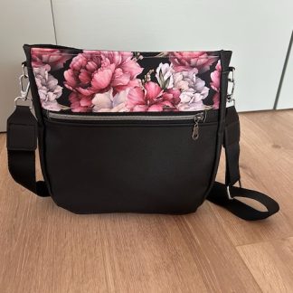 Torbica SILVA - črna, vrtnice