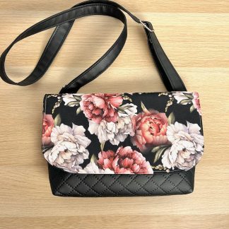 Torbica Nataša - črna, vrtnice