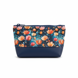 Toaletka MINI - temno modra, tulipani
