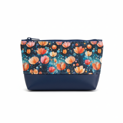 Toaletka MINI - temno modra, tulipani