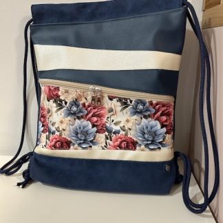 Nahrbtnik s špago - vrtnice, modra