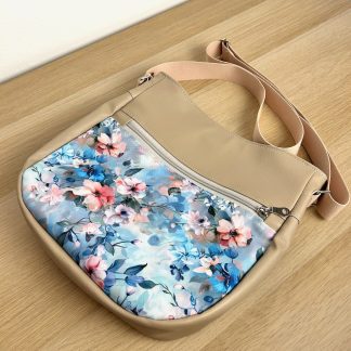 Torbica Silva - bež, pomladne rože